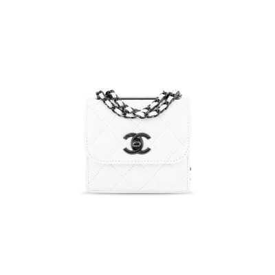 CHANEL TRENDY CC 22B MINI CROSSBODY BAG WITH QUILTED CHAIN LAMBSKIN LEATHER AND BLACK HARDWARE A81633 (11*11*5.5cm)